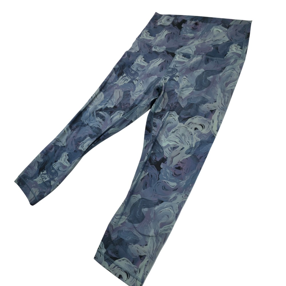Lululemon Align High Rise Crop Leggings Abstract Swirl Print Blue Purple Size - Picture 4 of 8